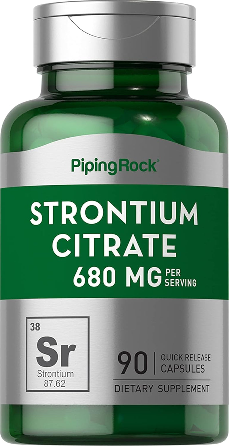 Piping Rock Strontium Citrate 680 Mg Capsules | 90 Count | Non-Gmo, Gluten Free Supplement