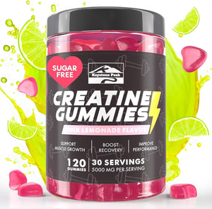 KP Creatine Monohydrate Gummies Pink Lemonade for Men & Women, 100% Creatine Pink Lemonade Gummies, 5G per Serving + Vegan, Sugar Free + Strength, Energy, Muscle & Booty Gain - 120 Count