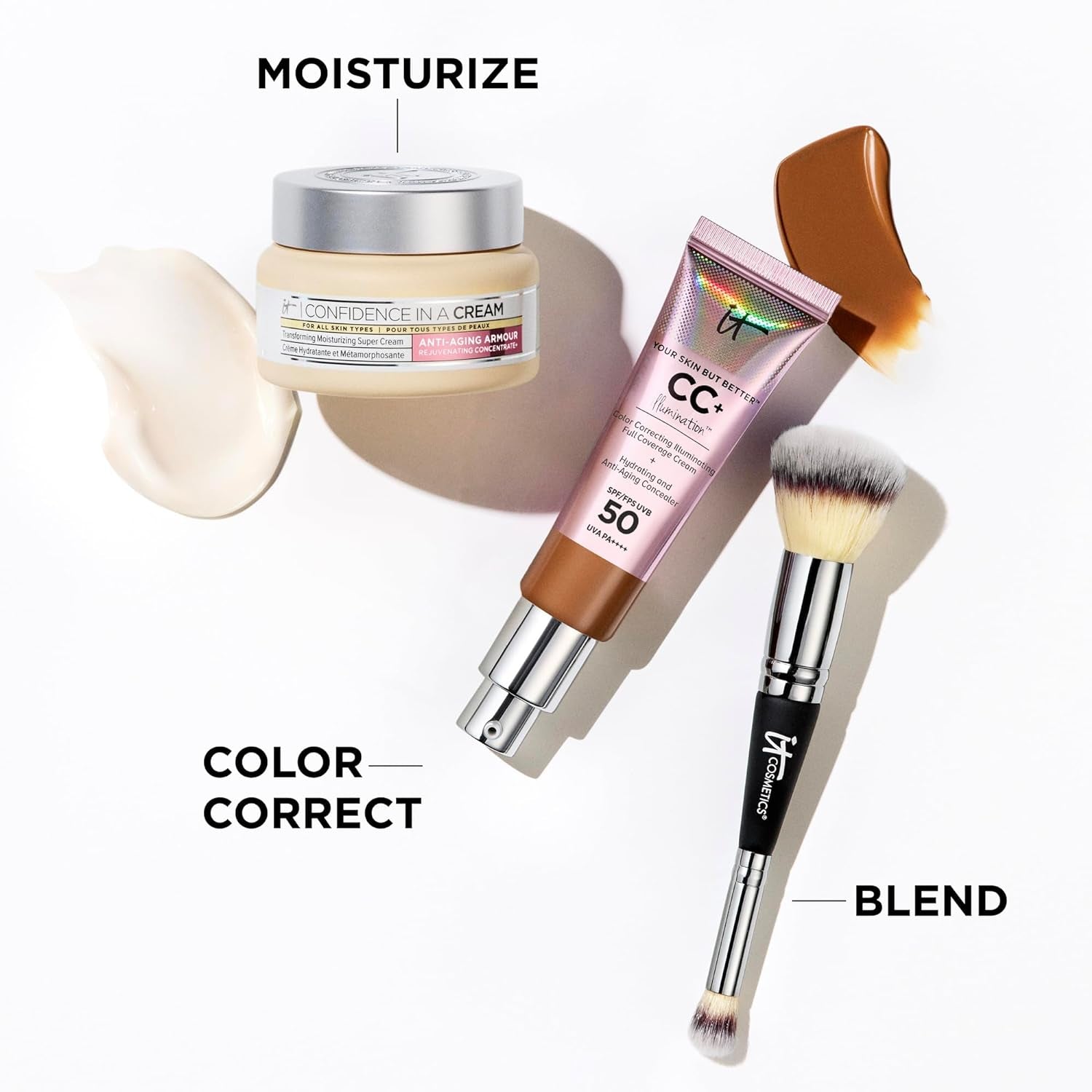 IT Cosmetics Your Skin but Better CC+ Cream Illumination - Color Correcting Cream, Full-Coverage Foundation, Hydrating Serum & SPF 50+ Sunscreen Radiant Finish 1.08 Fl Oz 