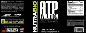 Nutrabio ATP Evolution, Supercharged Muscle Recovery, 500G Powder - 40 Servings