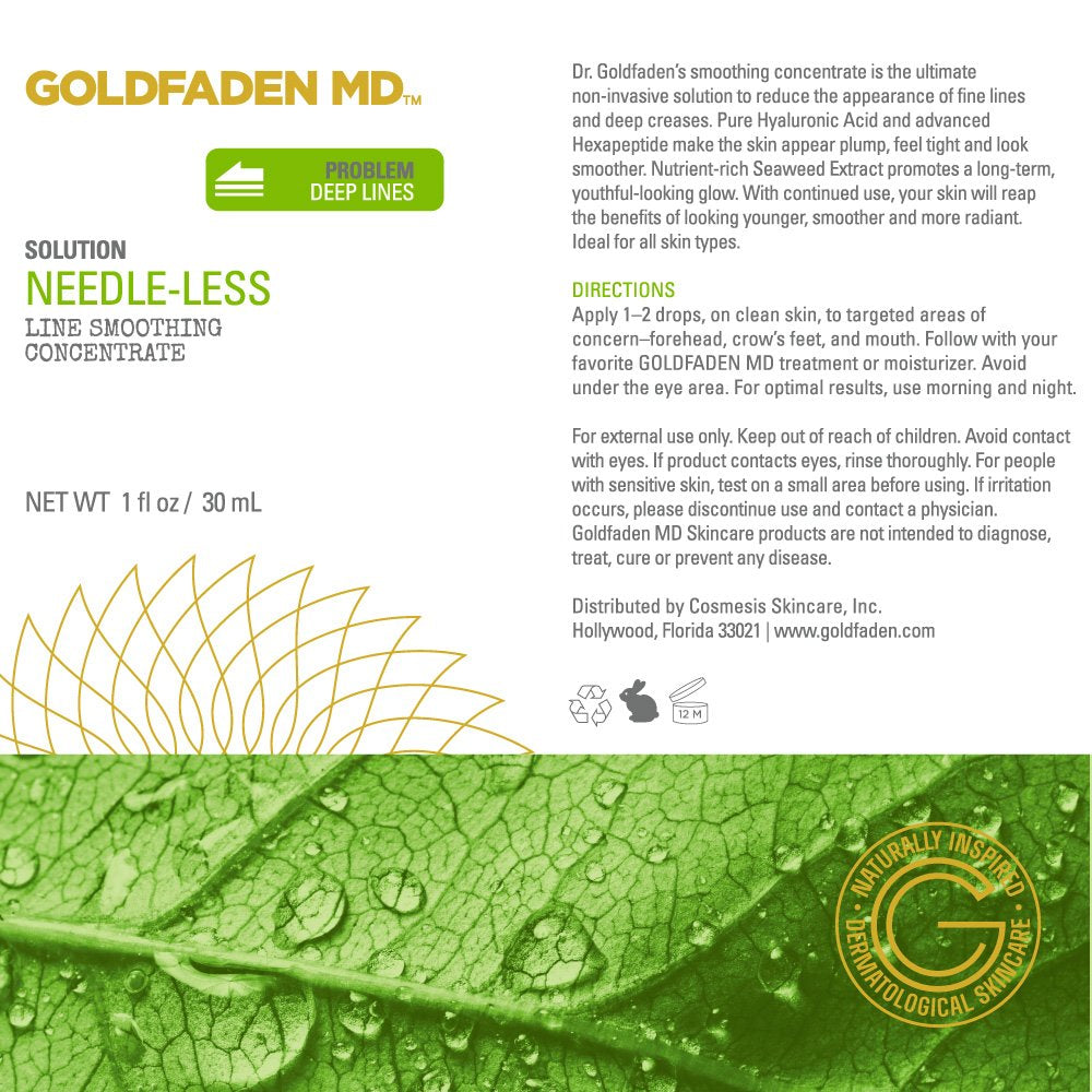 Goldfaden MD Needle-Less Line Smoothing Concentrate for Face & Neck | W/Seaweed Extract, Hyaluronic Acid, Hexapeptides, Organic Red Tea Extract 1 Ounce