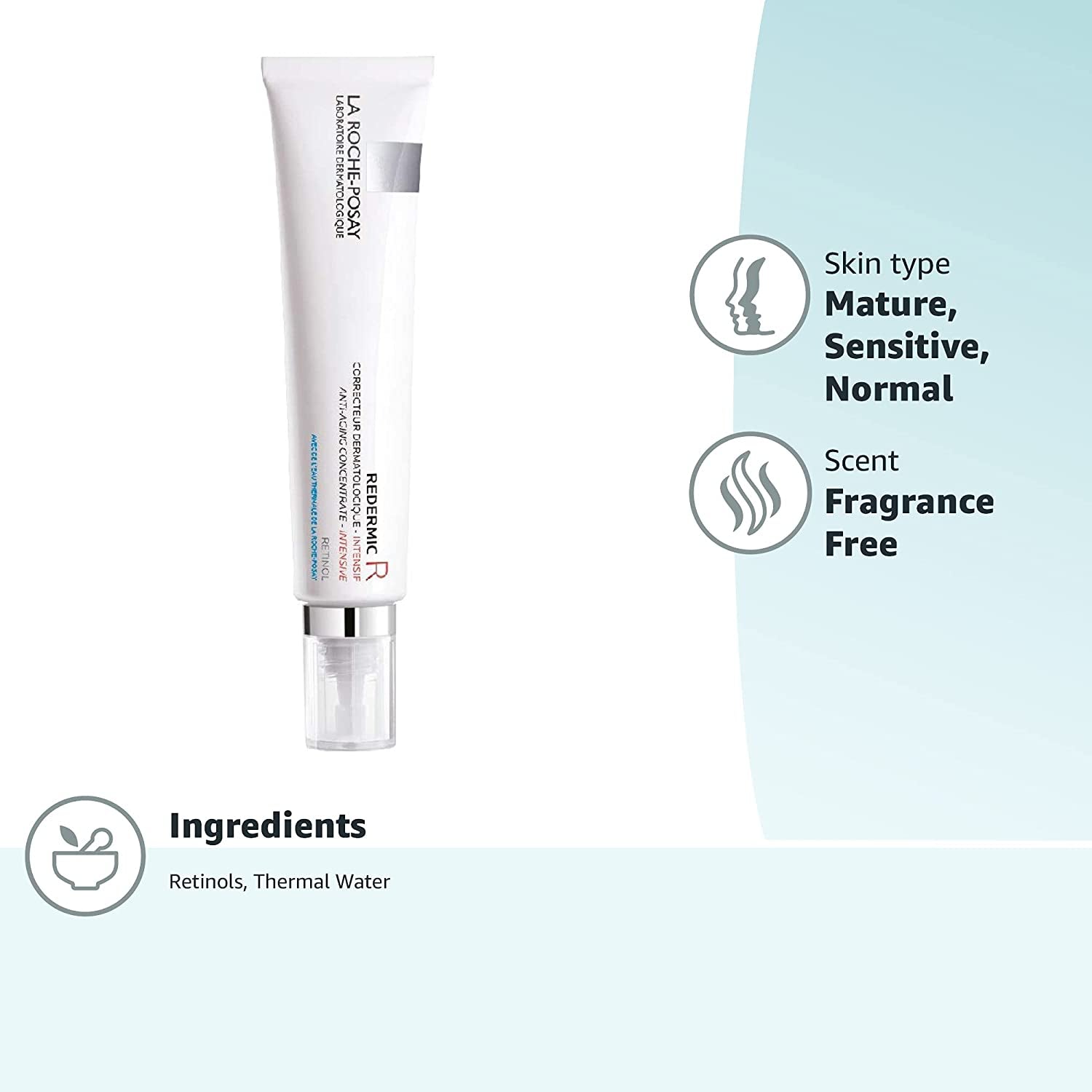 La Roche-Posay Redermic R anti Aging Retinol Cream, Reduces Wrinkles, Fine Lines, and Age Spots with Pure Retinol Face Cream, 1 Fl Oz