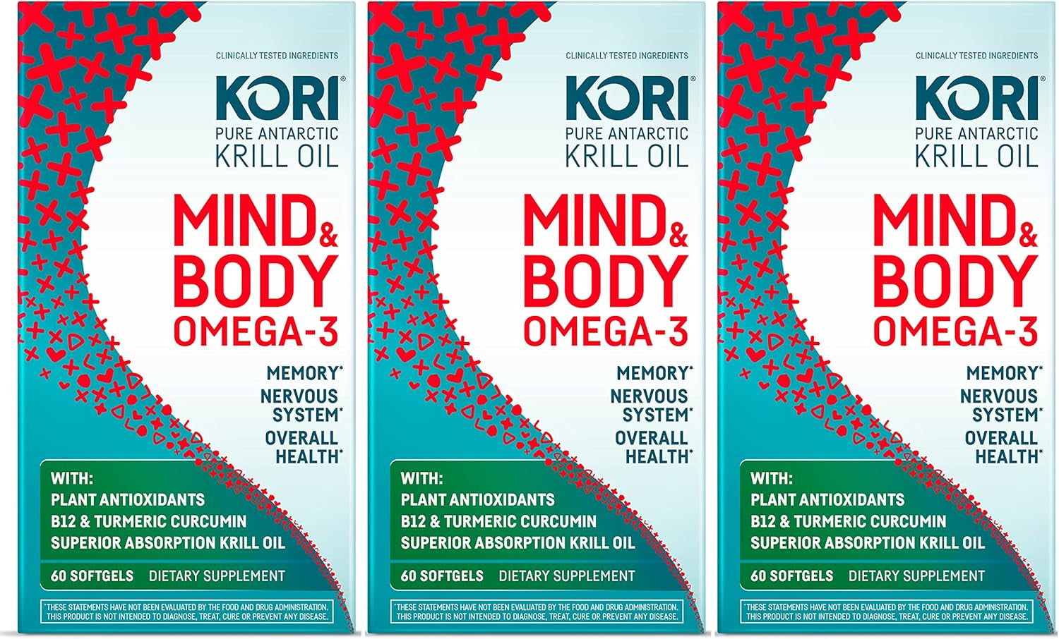 Kori Stress & Body Adaptogen Supplement - Krill Oil & Ashwagandha/Omega-3 Fatty Acids for Heart, Brain, Eye, & Joint Health/Occasional Stress, Mood, & Sleep Support / 80 Softgels