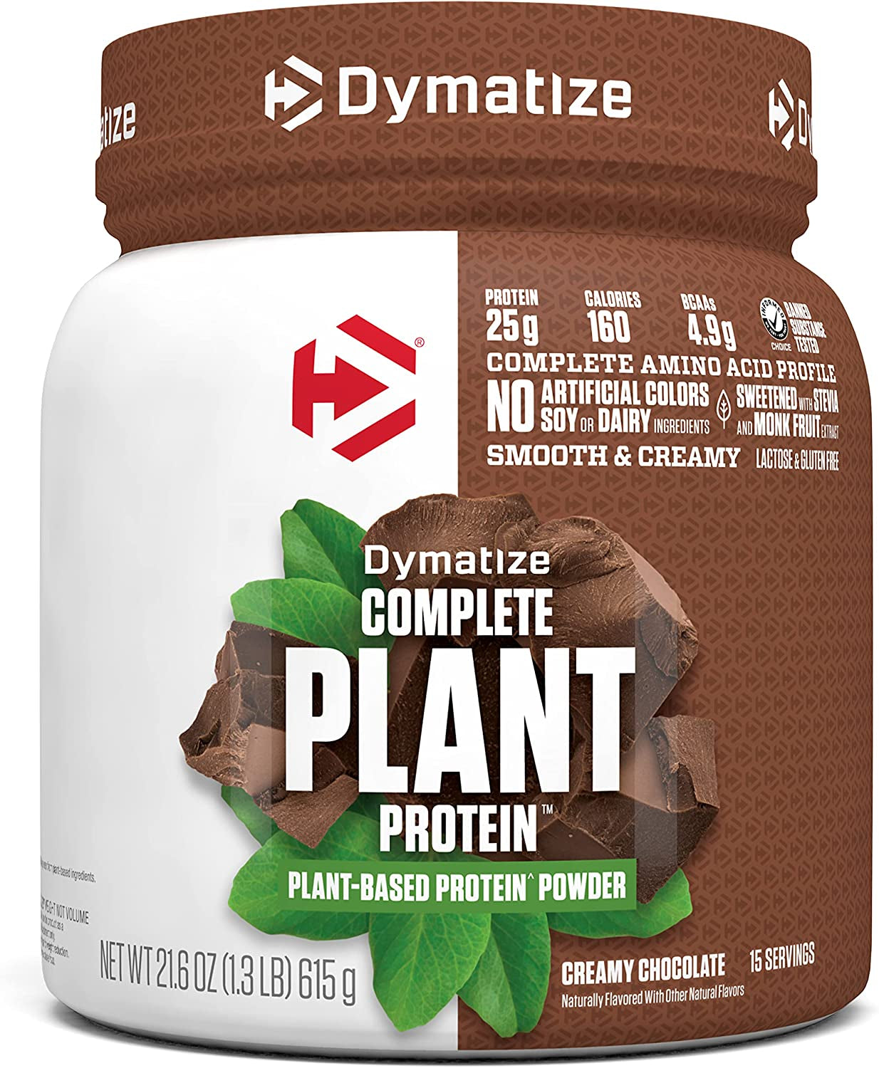 Dymatize Vegan Plant Protein, Creamy Chocolate, 25G Protein, 4.8G Bcaas, Complete Amino Acid Profile, 15 Servings