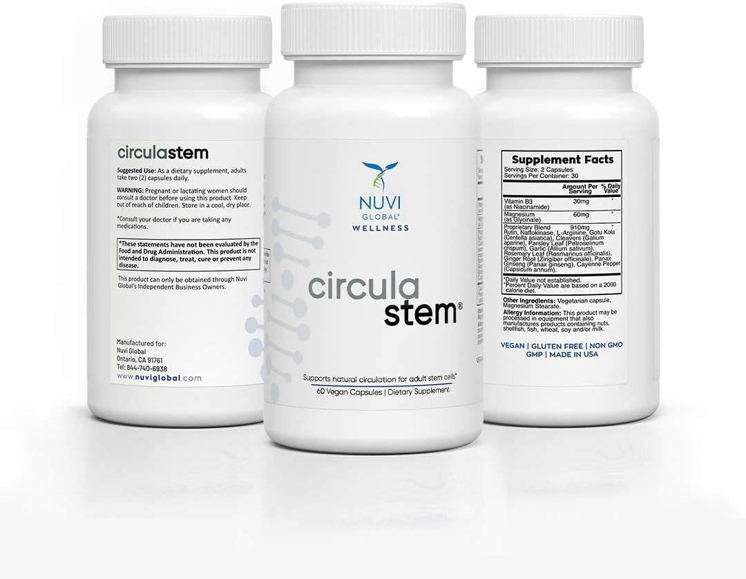 CIRCULA STEM 60 Caps Stem Cell Nutrition, Supports NATURAL CIRCULATION for ADULT STEM CELLS