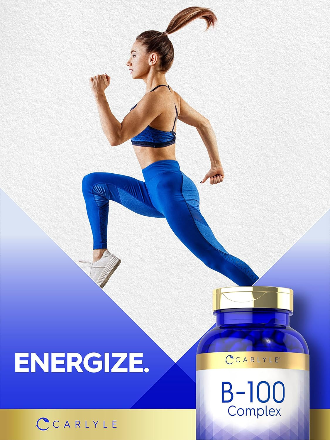 Carlyle B-100 Complex Vitamin | 250 Capsules | Non-Gmo, Gluten Free Supplement 