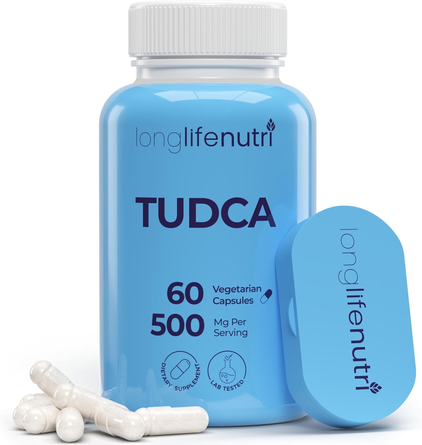 TUDCA - Tauroursodeoxycholic Acid Bile Salt, 500Mg per Serving & 60 Vegetarian Capsules, Formulated for Liver Wellness, Natural Ingredients, 30-Day Supply, Made in USA