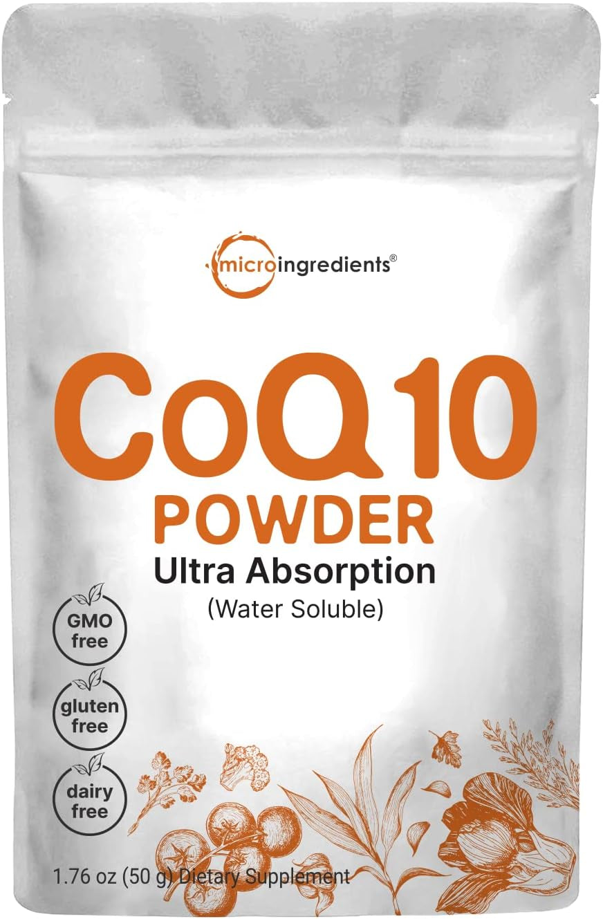 Water Soluble COQ10 Supplement (COQ10 200Mg per Serving in Powder Form), 50 Grams (8 Months Supply), Extra Absorption, Support Heart Health and Energy 