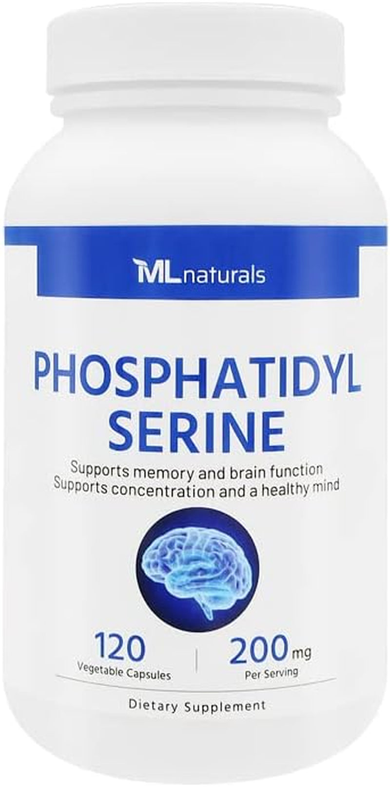 Phosphatidyl Serine 200 Mg 240 Vegetable Capsules, 99% Purity Phosphatidyl Serine. Supports Memory & Brain Function
