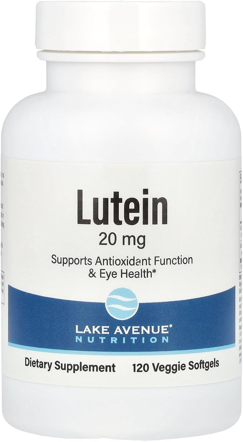 Lake Avenue Lutein Nutrition - with Lutein & Zeaxanthin from Marigold Extract - Supports Antioxidant Activity & Eye Health - Vegetarian Friendly - Gluten Free, Non-Gmo - 20 Mg - 120 Veggie Softgels