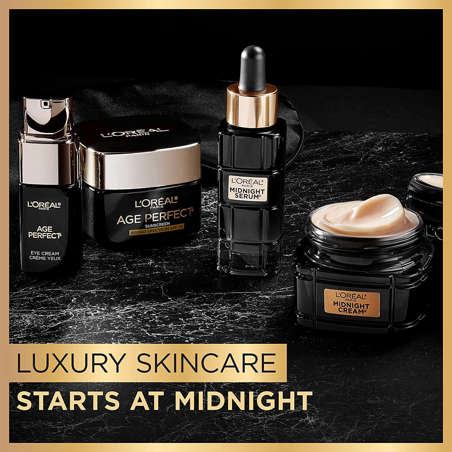 L'Oreal Paris Age Perfect Anti-Aging Midnight Face Serum, Reduce Wrinkles 1Oz + Midnight Cream Sample, Packaging May Vary 