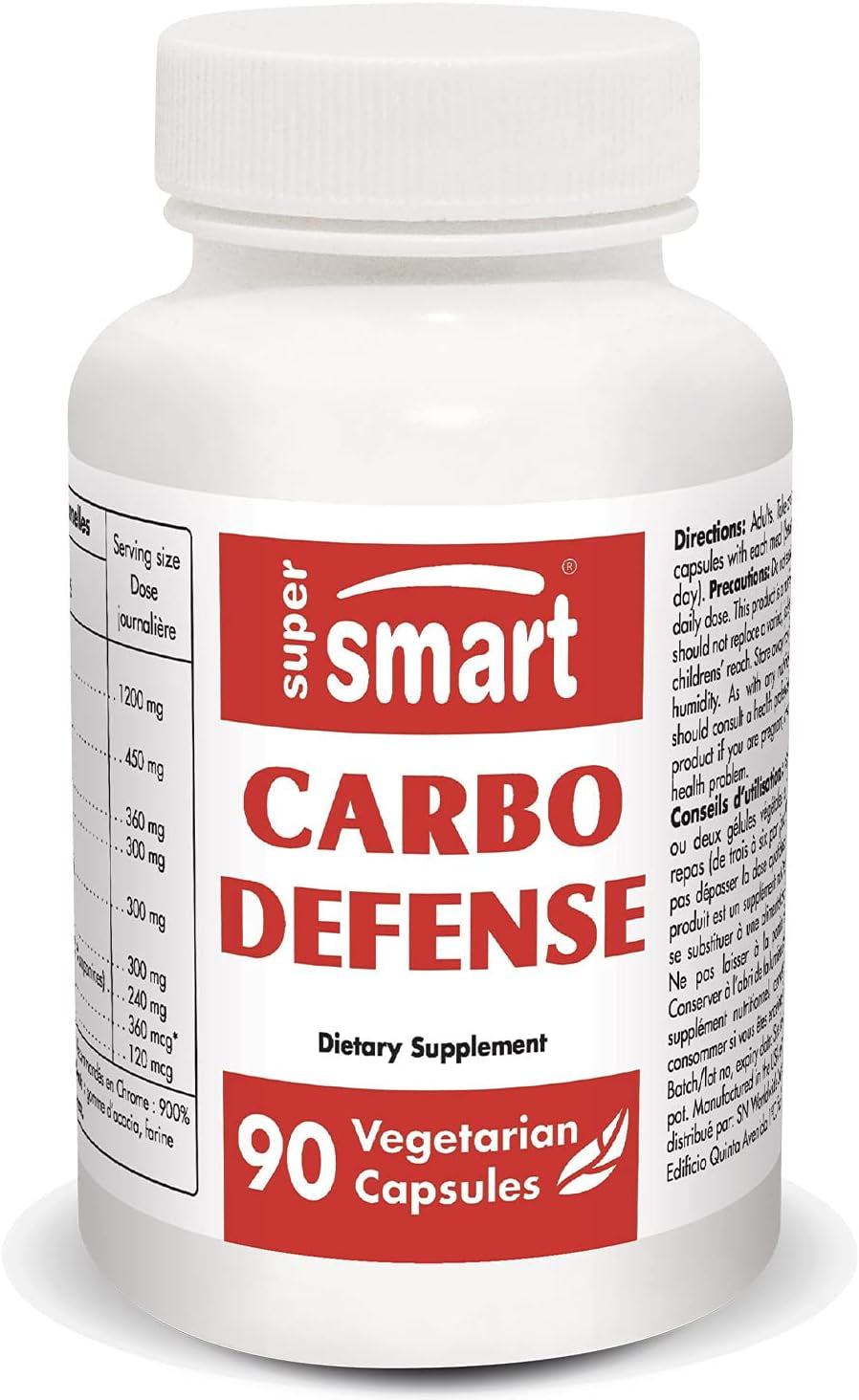 '- Carbo Defense - with Chromium & Gymnema Sylvestre Extract | Non-Gmo & Gluten Free - 90 Vegetarian Capsules 