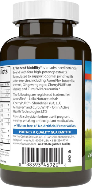 '- Enhanced Mobility, Botanical Joint Support, Boswellia, Tart Cherry, Curcumin, Ginger, 120 Softgels 