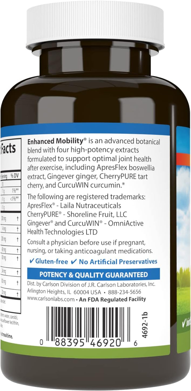 '- Enhanced Mobility, Botanical Joint Support, Boswellia, Tart Cherry, Curcumin, Ginger, 120 Softgels 