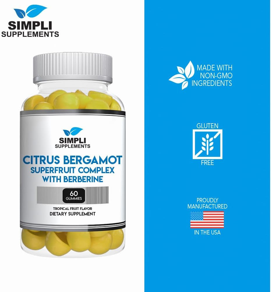 Premium Citrus Bergamot Extract Supplement with Berberine Gummies - 500Mg, 60 Gummies
