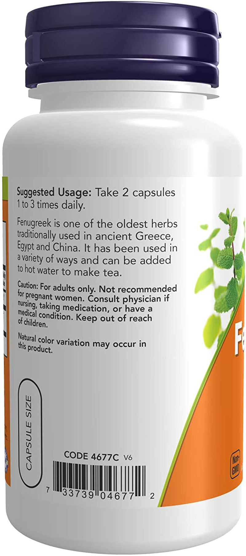 NOW Supplements, Fenugreek (Trigonella Foenum-Graecum) 500 Mg, Herbal Supplement, 100 Veg Capsules