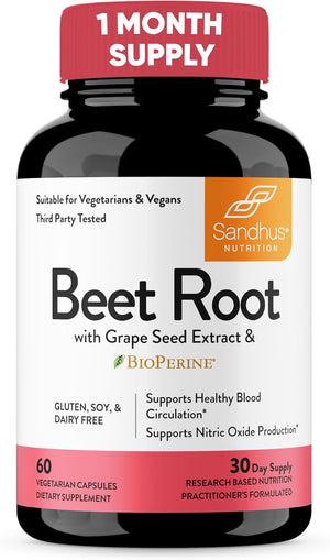 Sandhu'S Pure Bovine Colostrum Powder Supplement for Humans 30 Servings & Beet Root Powder with Bioperine Capsules| Supports Immune, Gut, Muscle and Heart Health, Energy Level| Non-Gmo | Made in USA 