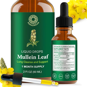 Mullein Leaf Extract: Mullein Extract for Lungs - Lung Cleanse - Mullein Tincture - Mullein Drops for Lungs - Respiratory Health Support - Healthy Breathing - Non-Gmo - Vegetarian - 1 Month Supply 