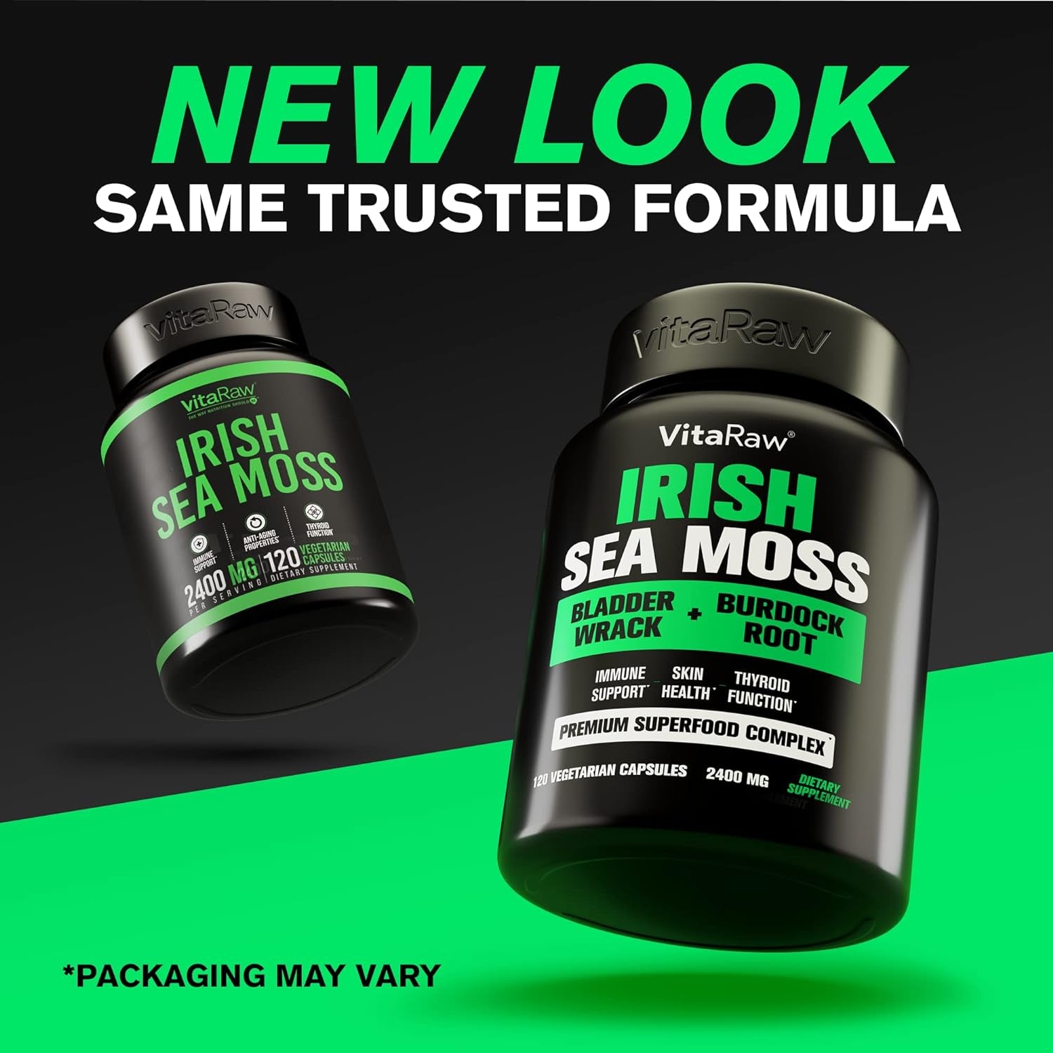 Organic Irish Sea Moss Capsules 2400 Mg - Burdock Root and Bladderwrack Powder Real Seamoss Pills for Immune Support, Joint and Gut Health Help - Raw Sea Moss Advanced Herbal Supplement - USA Made 