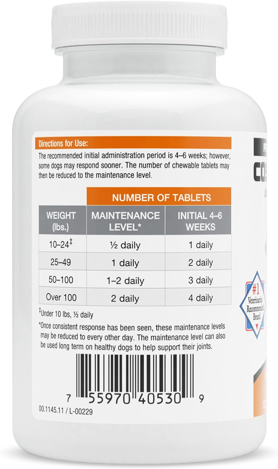 Nutramax Cosequin DS Joint Health Supplement for Dogs - with Glucosamine and Chondroitin, 250 Chewable Tablets