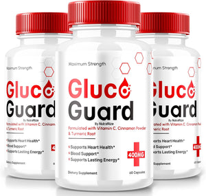 (3 Pack) Gluco Guard Capsules, Glucoguard Natural Blood Support Formula, Unique Health Supplement, Maximum Strength Pills to Maintain Stable Levels, Gluco Guardian Pro, Official Reviews (180 Capsules)