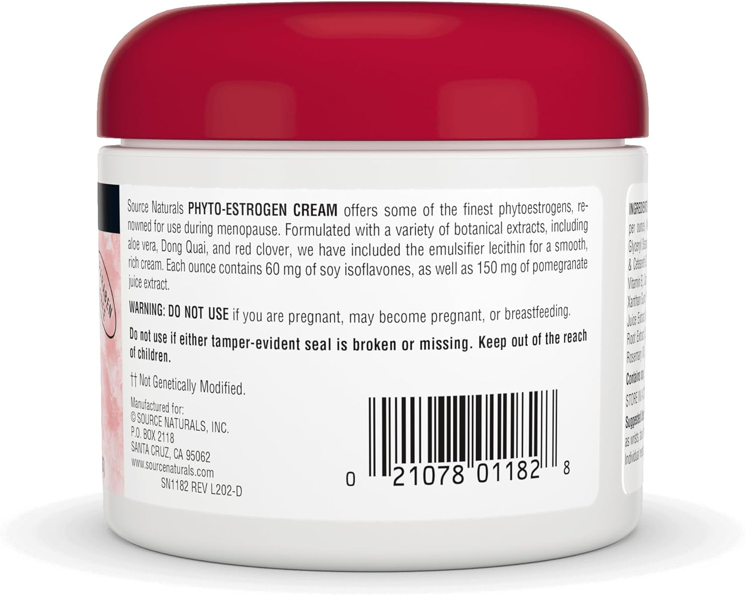 Source Naturals Phyto-Estrogen Cream, Advanced Liposomal Delivery, 2 Ounces