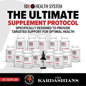 10X Health Probiotics - Immune Support Supplement & Probiotics for Digestive Health W/Lactobacillus Acidophilus, Rhamnosus & Bifidobacterium Longum, Dietary Supplements W/Essential Enzymes (60 Caps)