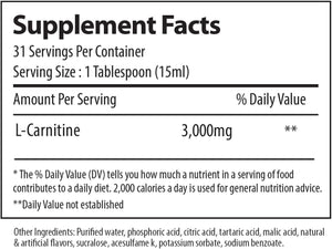 L-Carnitine 3000 Mg Liquid | Stimulant-Free Amino Acid | 31 Servings (Watermelon Candy)