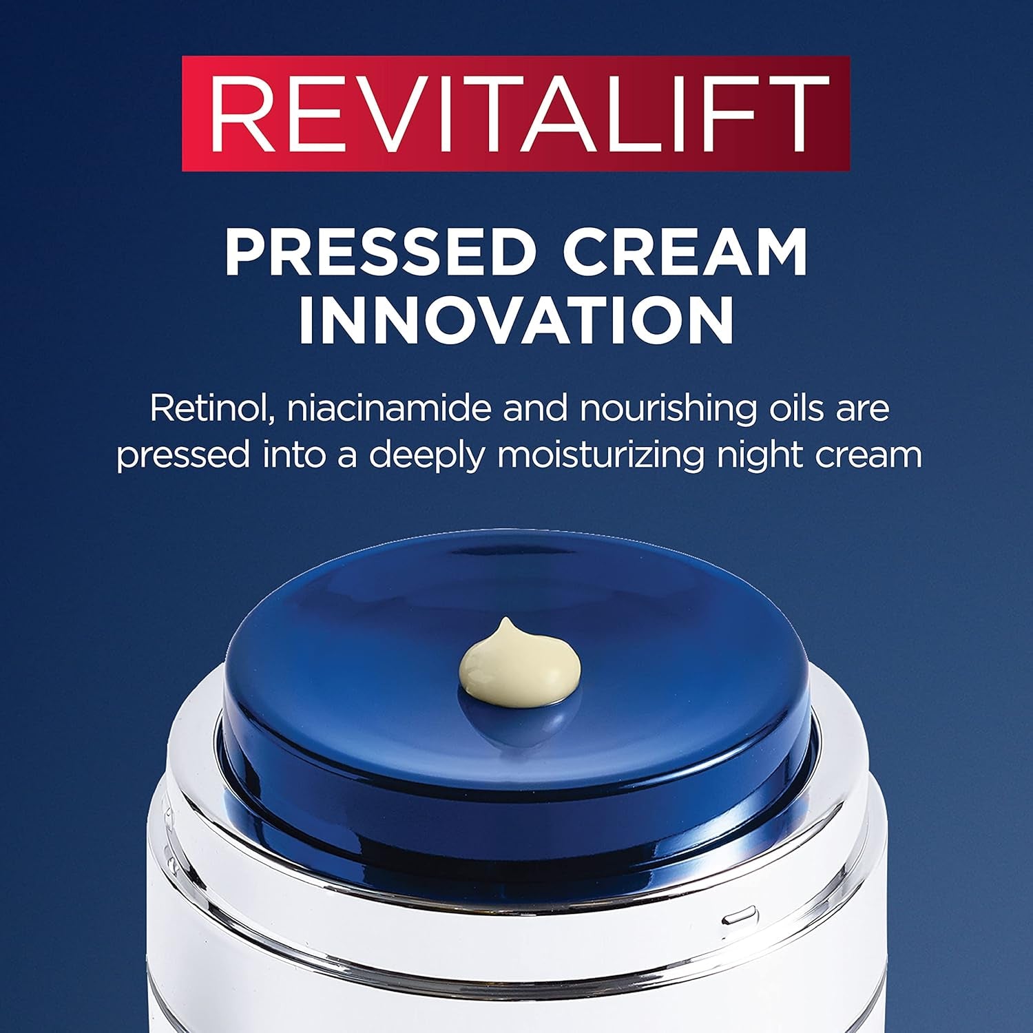 L'Oreal Paris Revitalift Pressed Night Cream, Retinol + Niacinamide, Reduces Wrinkles, Fragrance Free, 1.7 Oz + Serum Sample