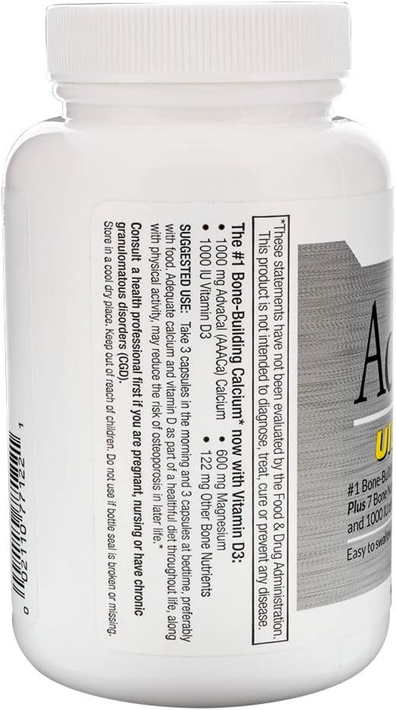 Lane Innovative - Advacal Ultra 1000, Bone Building Calcium, Including Vitamin D3 and Magnesium, Easy Absorption (40 Servings)