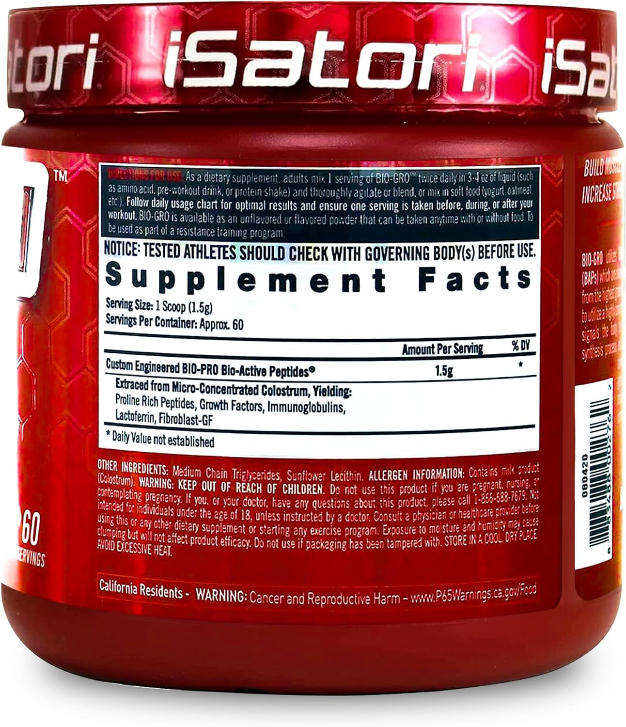 Isatori Bio-Gro Vanilla Ice Cream (60 Servings) & Bio-Active Whey Protein Powder Unflavored (30 Servings)