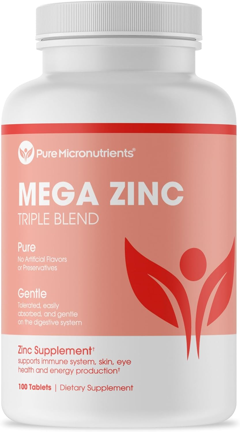 Mega Zinc Supplement, 50Mg - 3-In-1 Zinc Complex - 100 Tablets - Pure Micronutrients 
