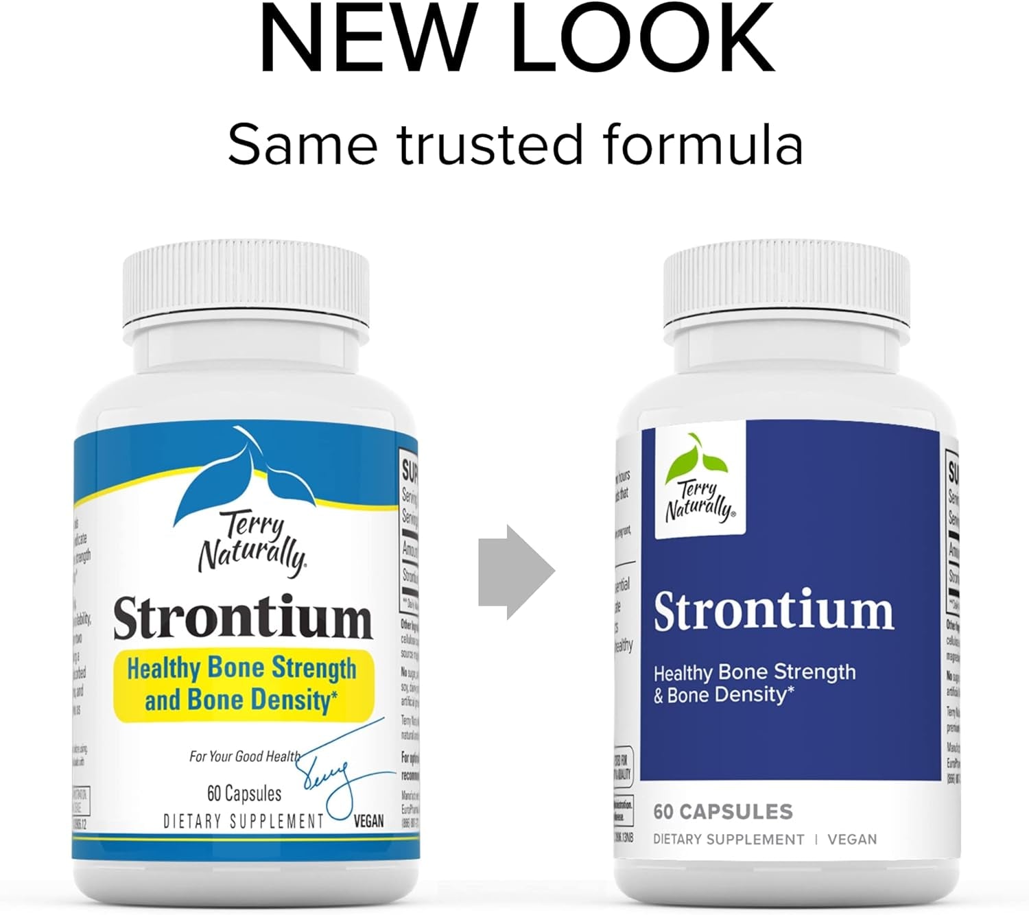 Terry Naturally Strontium - 60 Capsules - Supports Bone Strength & Density - Non-Gmo, Gluten Free, Kosher - 30 Servings