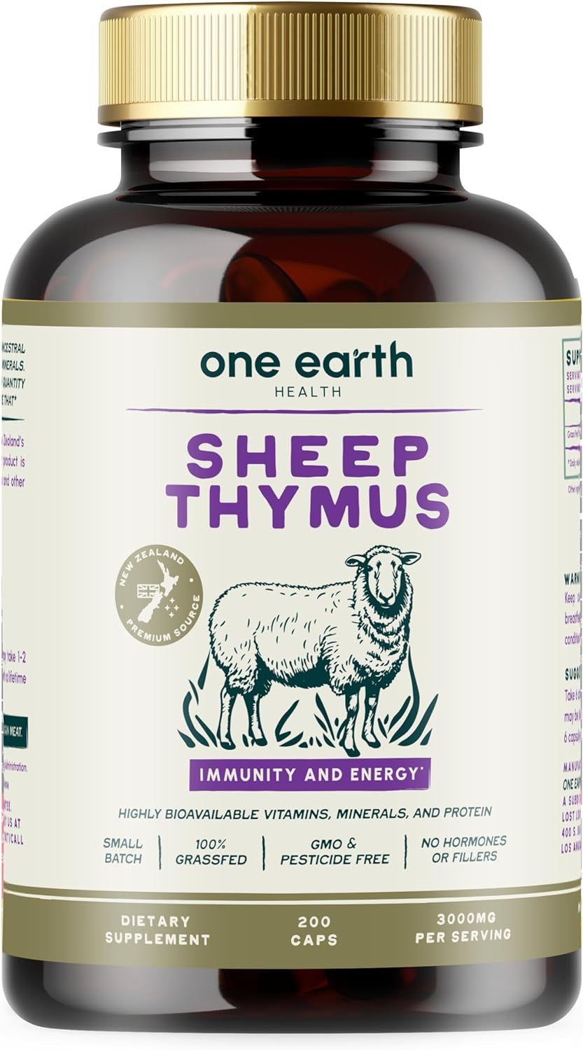 Grass Fed Thymus - New Zealand Sourced Thymus. 3,000Mg per Serving, 200 Count 