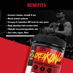 Mutant CREAKONG CX8 | Advanced Creatine Multiplier | Creatine + Amino Acid Supplement - 249 G | 30 Serving