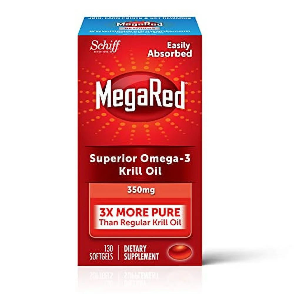 Krill Oil 350Mg Omega 3 Supplement with EPA, DHA, Astaxanthin & Phopholipids, Supports Heart, Brain, Joint and Eye Health, No Fish Oil Aftertaste - 130 Softgels (130 Servings)