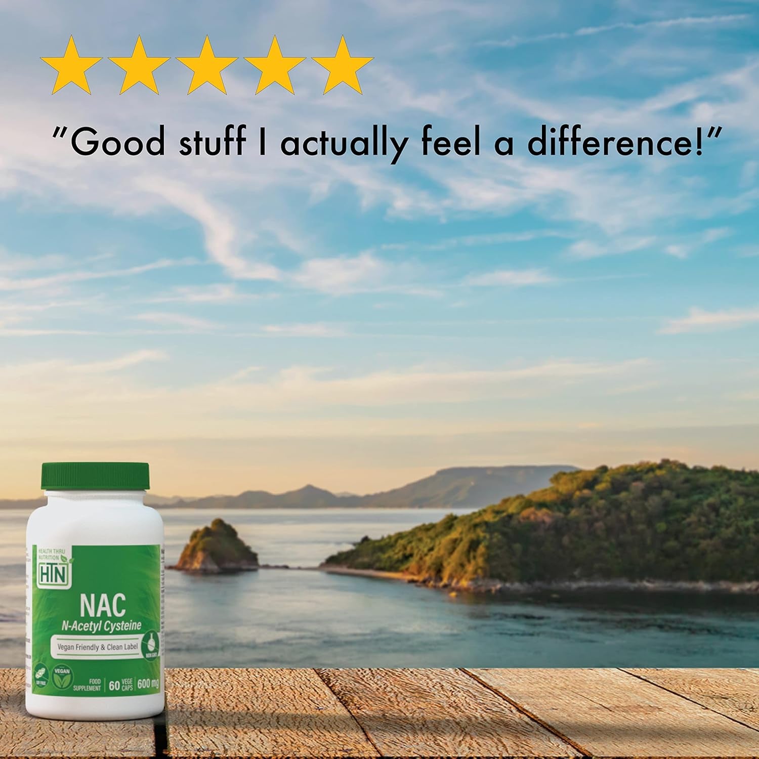 Health Thru Nutrition NAC N-Acetyl-Cysteine 600Mg 60 Capsules | Vegan Certified | the Purest NAC Supplement | Supports Healthy Lung, Liver Functions & Cellular Health | Non-Gmo Soy & Gluten Free