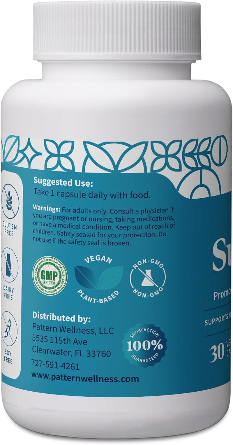 Pattern Wellness Gut Support Microbiome Complete Supplement - Gut Repair & Digestive Support - Whole Body Vegan Health - 3Rd Party Lab Tested - 30 Non-Gmo Capsules