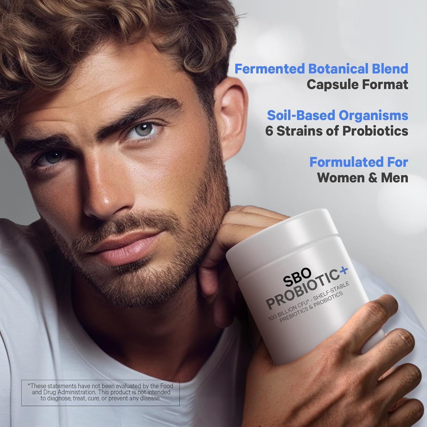 SBO Probiotics, 100 Billion Cfus per Serving, Multi Strain Soil Based Organisms Blend and Organic Fermented Botanical Blend, Shelf-Stable, 90 Capsules 