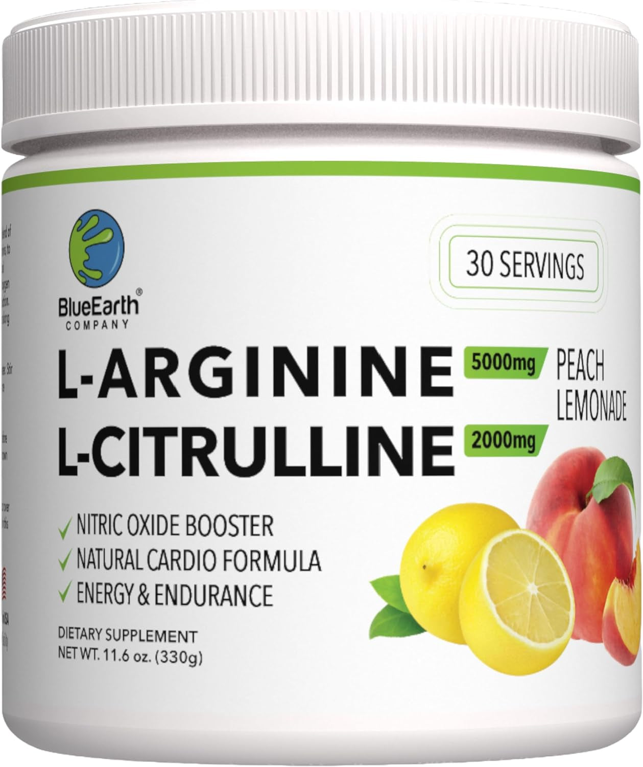 L-Arginine 5000Mg + L-Citrulline 2000Mg Complex Powder Supplement - Nitric Oxide Booster - Heart Health, Blood Flow, Energy & Endurance - 30 Servings 
