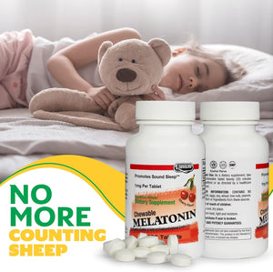 Landau 1Mg Chewable Melatonin – Easy-To-Take Natural Sleep Aid for Men & Women – Our Melatonin Is Kosher & Made in the USA – 100 Tablets, Natural Cherry Flavor