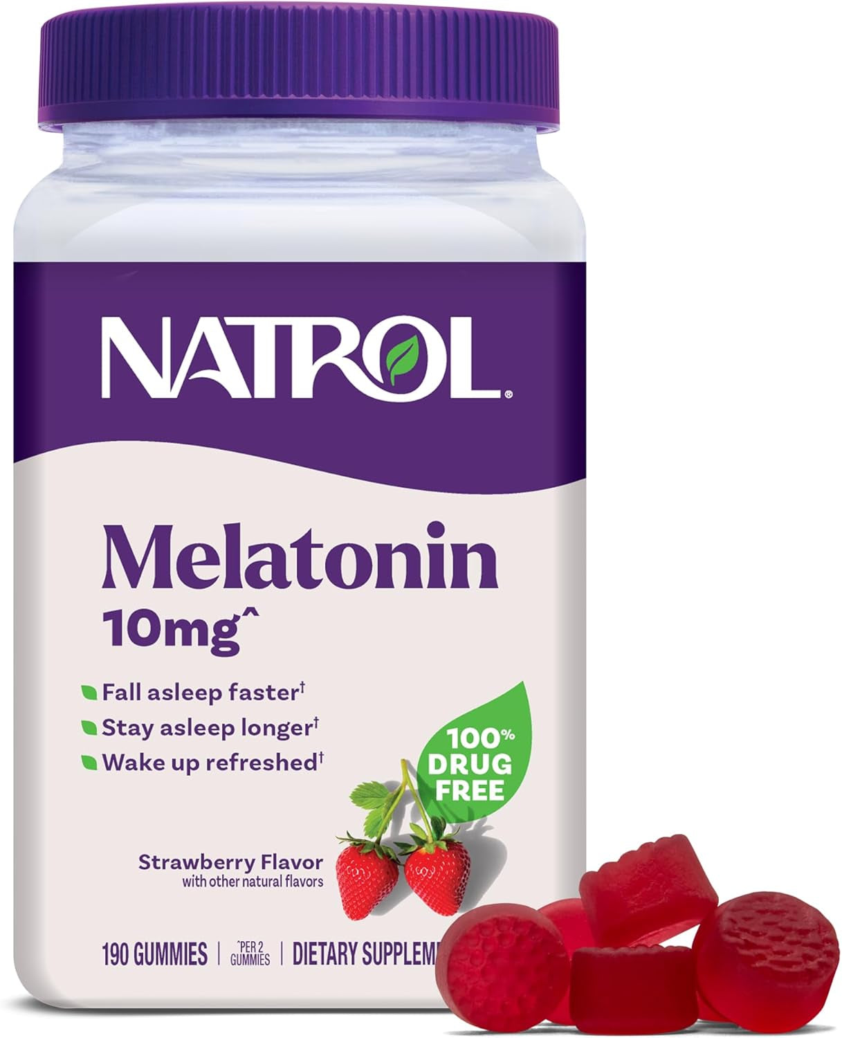 Natrol 10Mg Melatonin Gummies Strawberry Flavor, 190 Ct