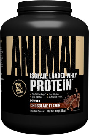 Animal Whey Isolate Protein Powder - Loaded for Pre & Post Workout Muscle Builder and Recovery with Digestive Enzymes for Men & Women - 25G Protein, Great Taste, Low Sugar - Brownie Batter 4 Lbs