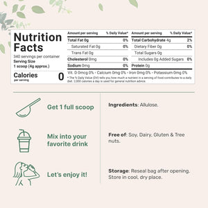 Allulose Sweetener, 3 Pounds (48 Ounces), Zero Calorie, Plant Based Sugar Alternative, No after Taste, Best for Coffee, Drinks, Tea, Cooking and Baking, Keto Diet and Vegan Friendly