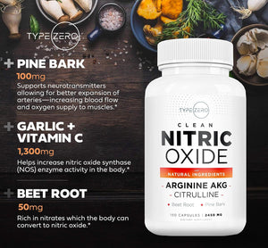 Nitric Oxide 6X Booster, 150 Veggie Capsules - Natural Supplement - Beetroot, Arginine AKG, Citrulline, Pine Bark, Garlic & VIT C | #1 Nitric Oxide Pills for Men, Nitrous Oxide Blood Flow