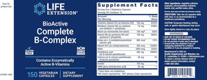 Life Extension Bioactive Complete B-Complex, 150 Vegetarian Capsules