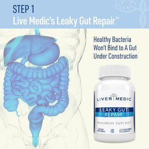 Leaky Gut Repair Maximum Support Gut Health L-Glutamine, Slippery Elm for IBS, Heartburn Relief, Non-Gmo for Women & Men, 60 Caps