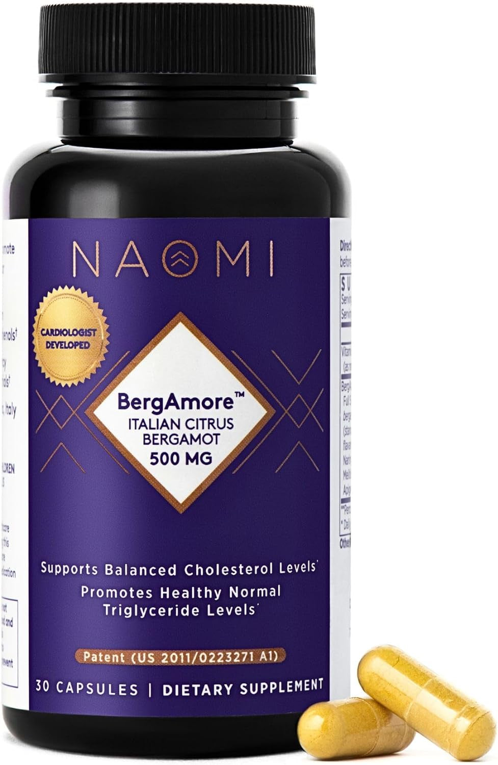 NAOMI Bergamore 500 Award-Winning Cardiologist Clinically Developed to Support Healthy Cholesterol & Triglyceride Levels Already in Normal Range, W/ 7 