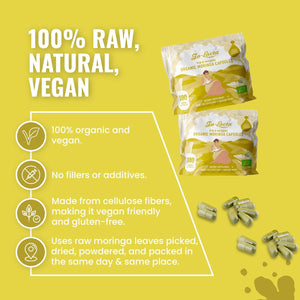 Go-Lacta® 100% Organic Moringa Capsules for Breastfeeding Moms - 30 Capsules - Pure Premium Postnatal Vitamins - Breastfeeding Supplements to Increase Milk Supply - Postpartum Vitamins for Women