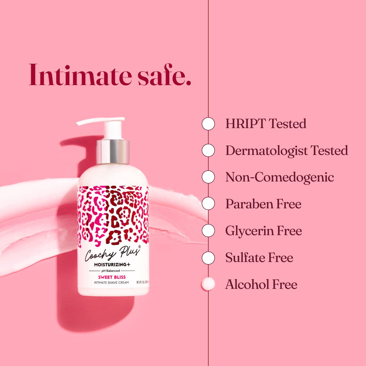 Coochy plus Intimate Shaving Cream MOISTURIZING plus SWEET BLISS for Pubic, Bikini Line, Armpit - Rash-Free with Patent-Pending Formula – Prevents Razor Burns & Bumps, In-Grown Hairs, Itchiness 3 Pack 